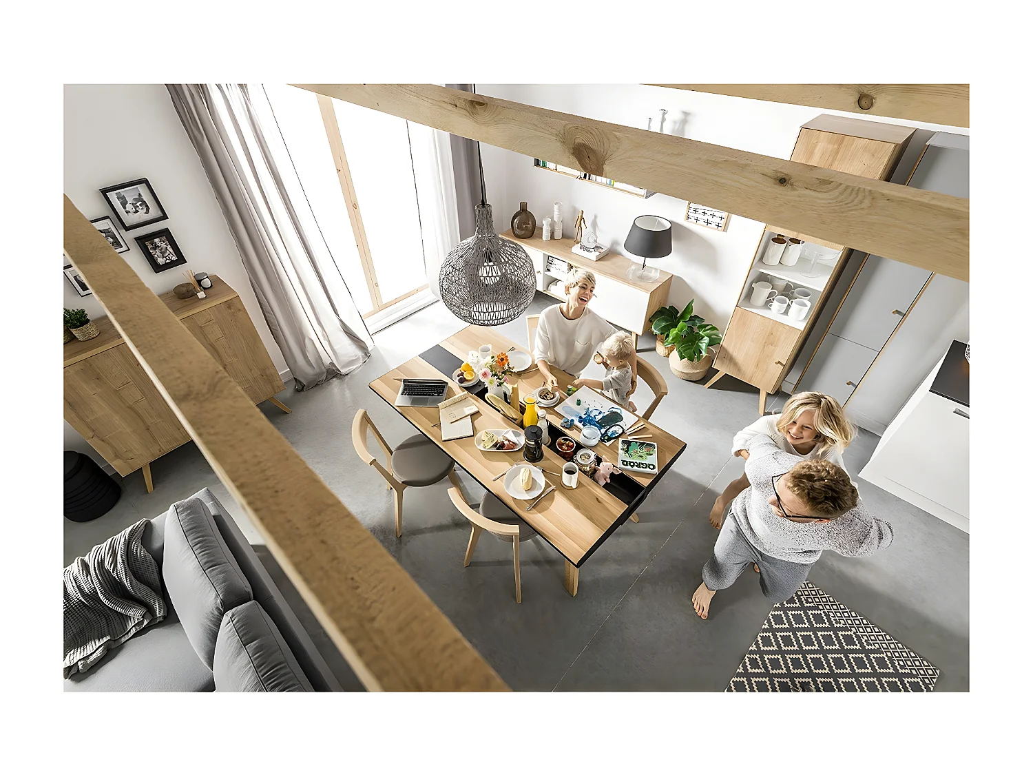 Vitrine 2 portes avec étagère centrale H207,5 cm - NATURE