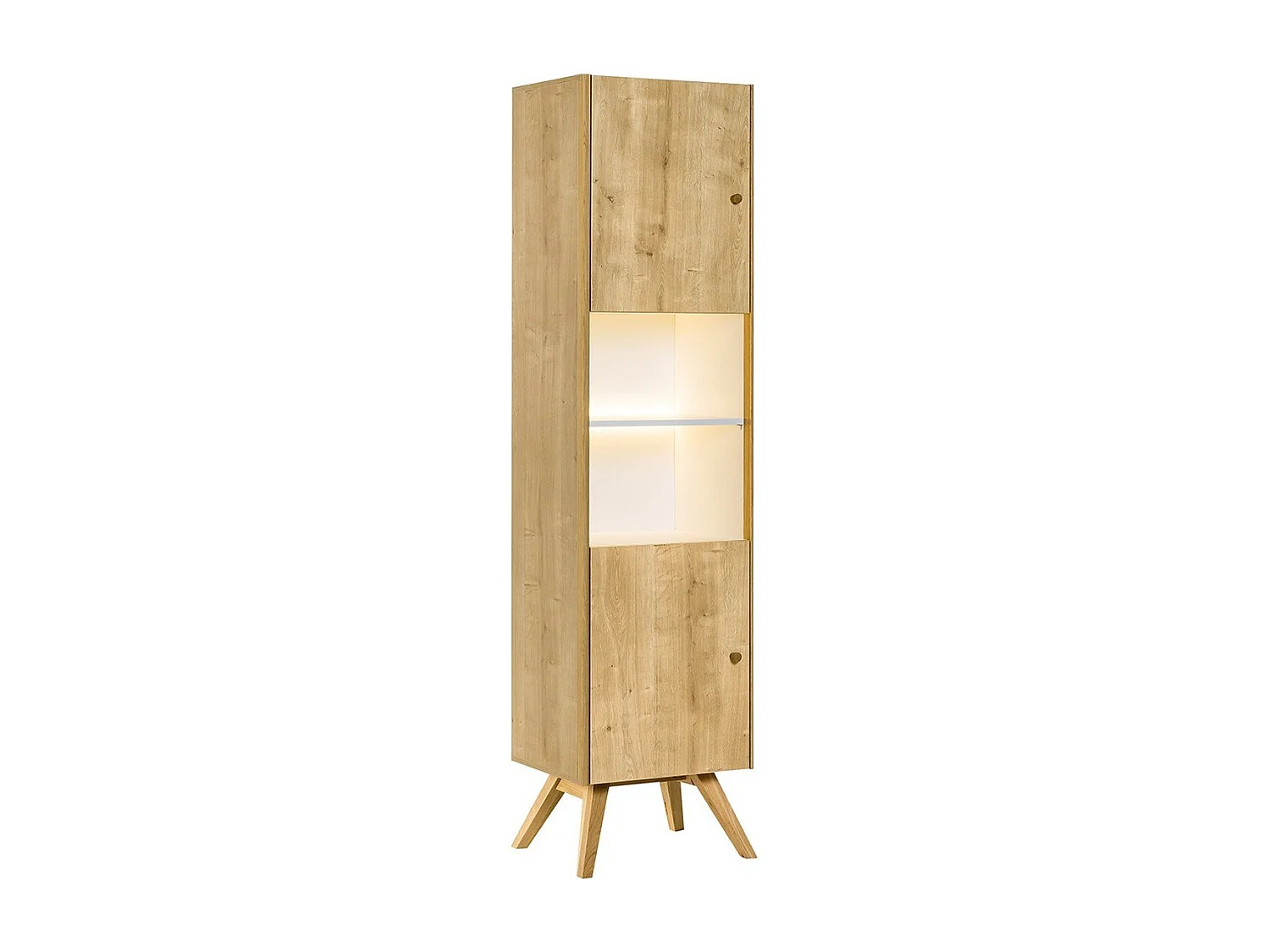 Vitrine 2 portes avec étagère centrale H207,5 cm - NATURE