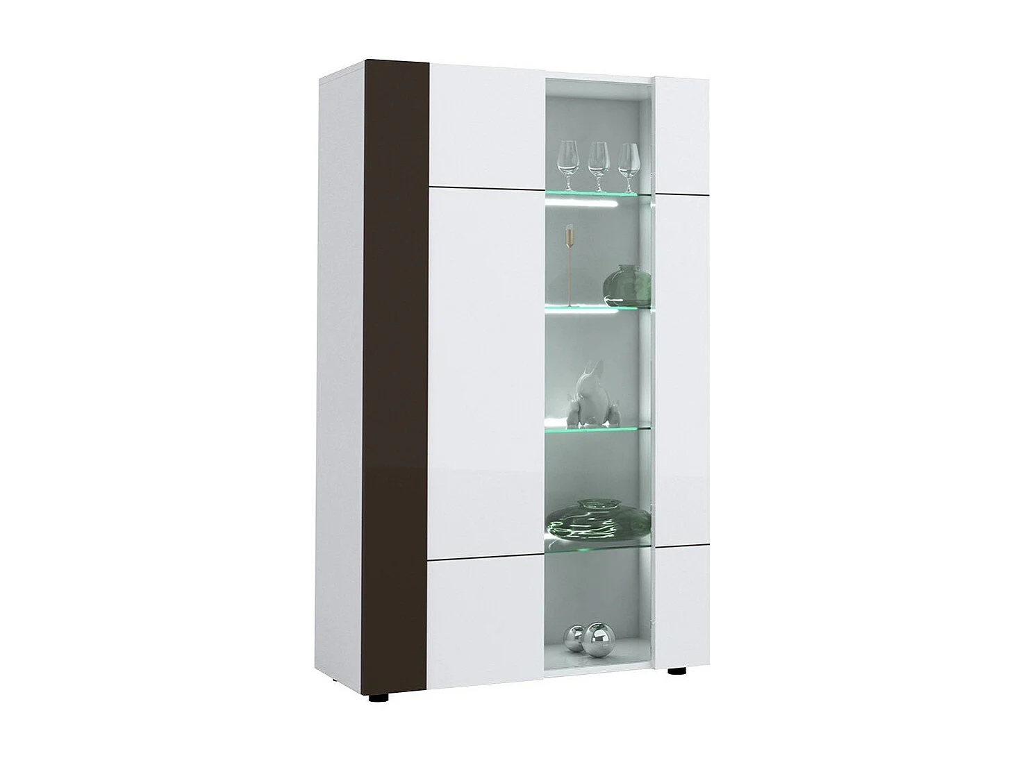 Bibliothèque avec vitrine 2 portes Karat - Fabrication Française