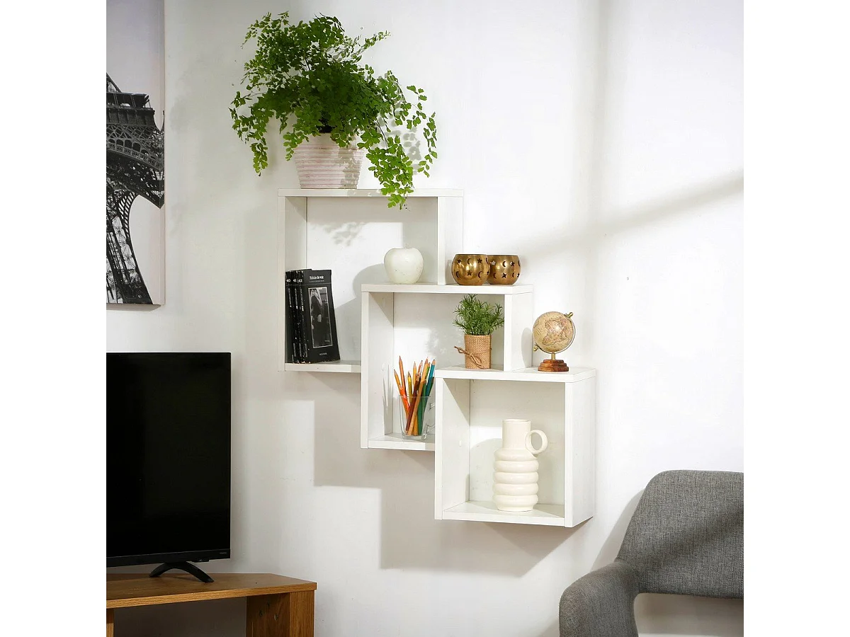 Półka ścienna z 3 przegrodami, szerokość 64 cm - Fibi