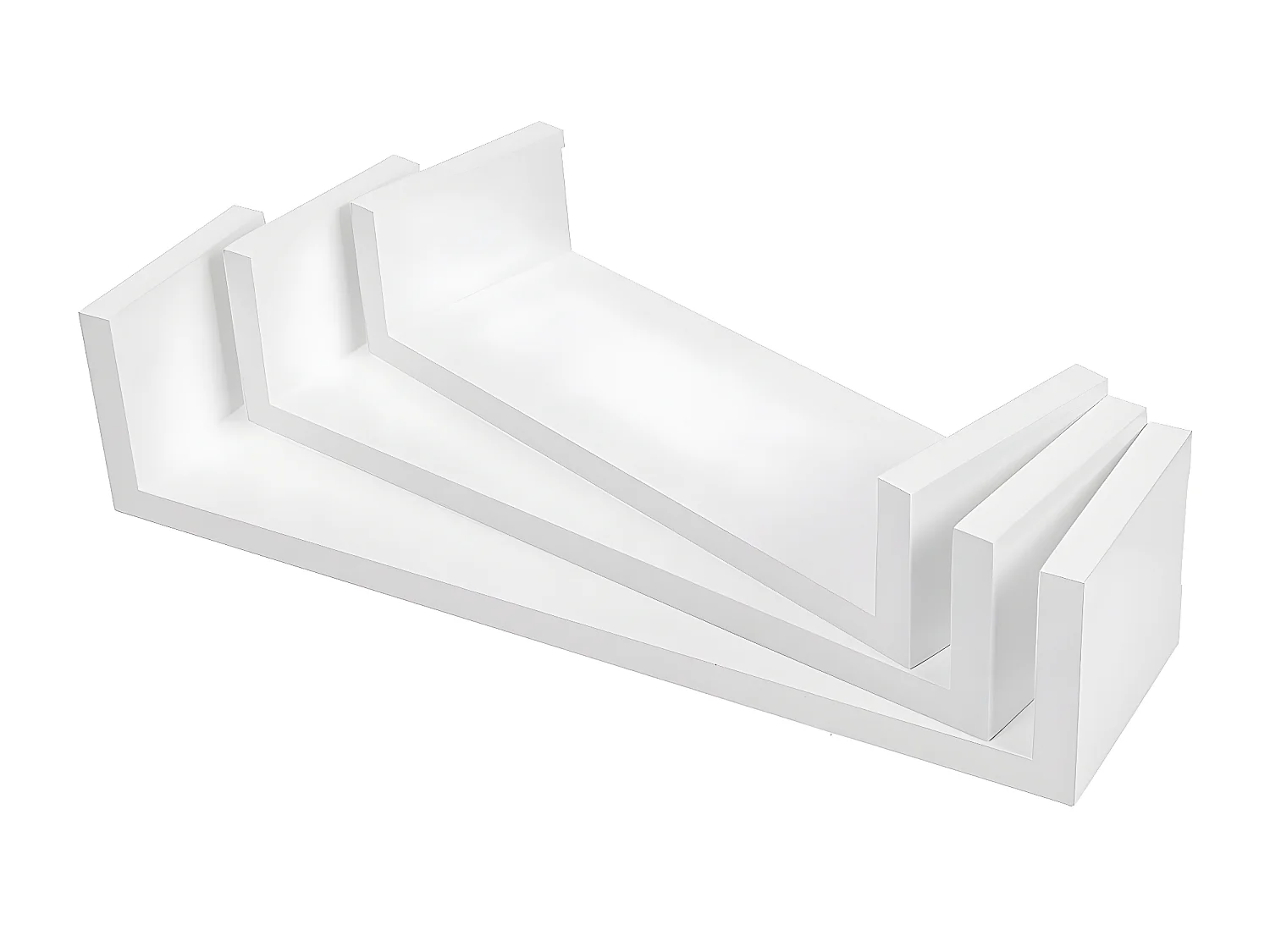 Set di 3 mensole a muro con cornici - bianco brillante