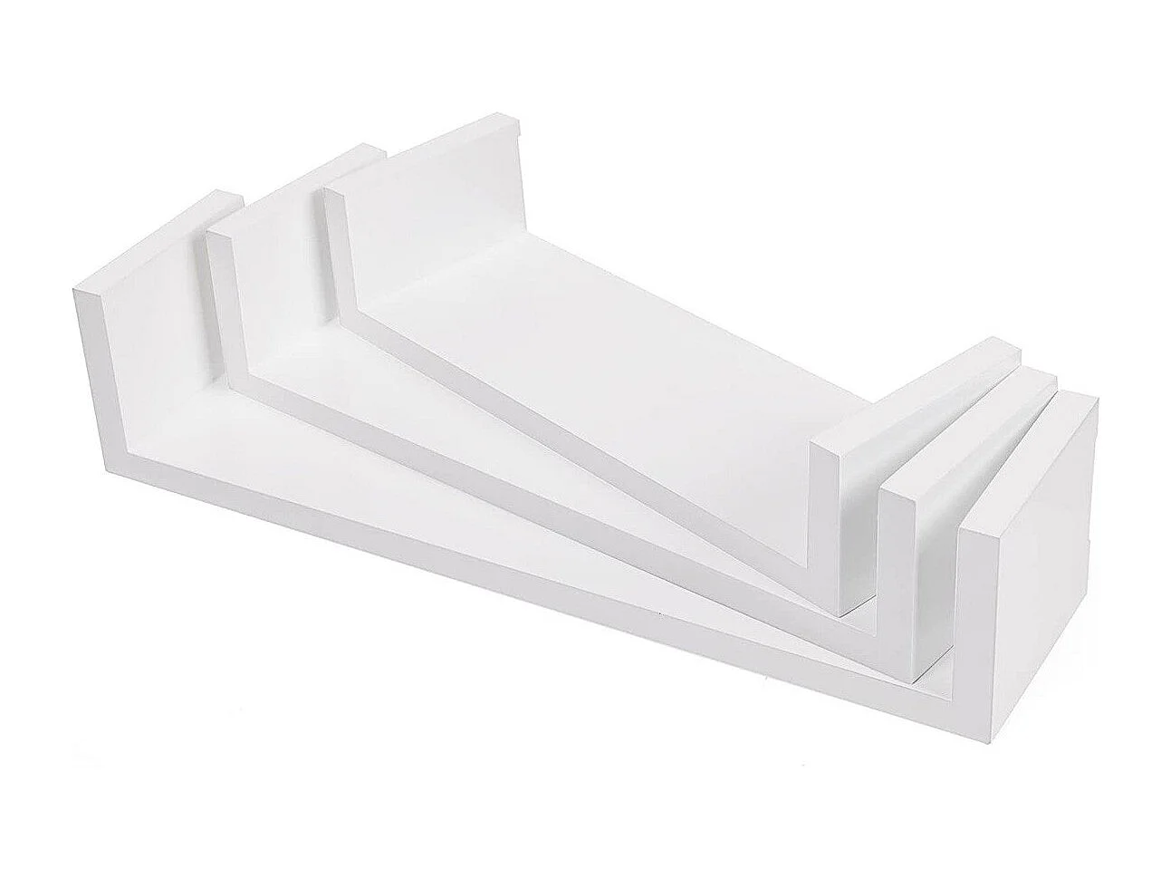 Lot de 3 Étagères Murales modernes - Blanc brillant