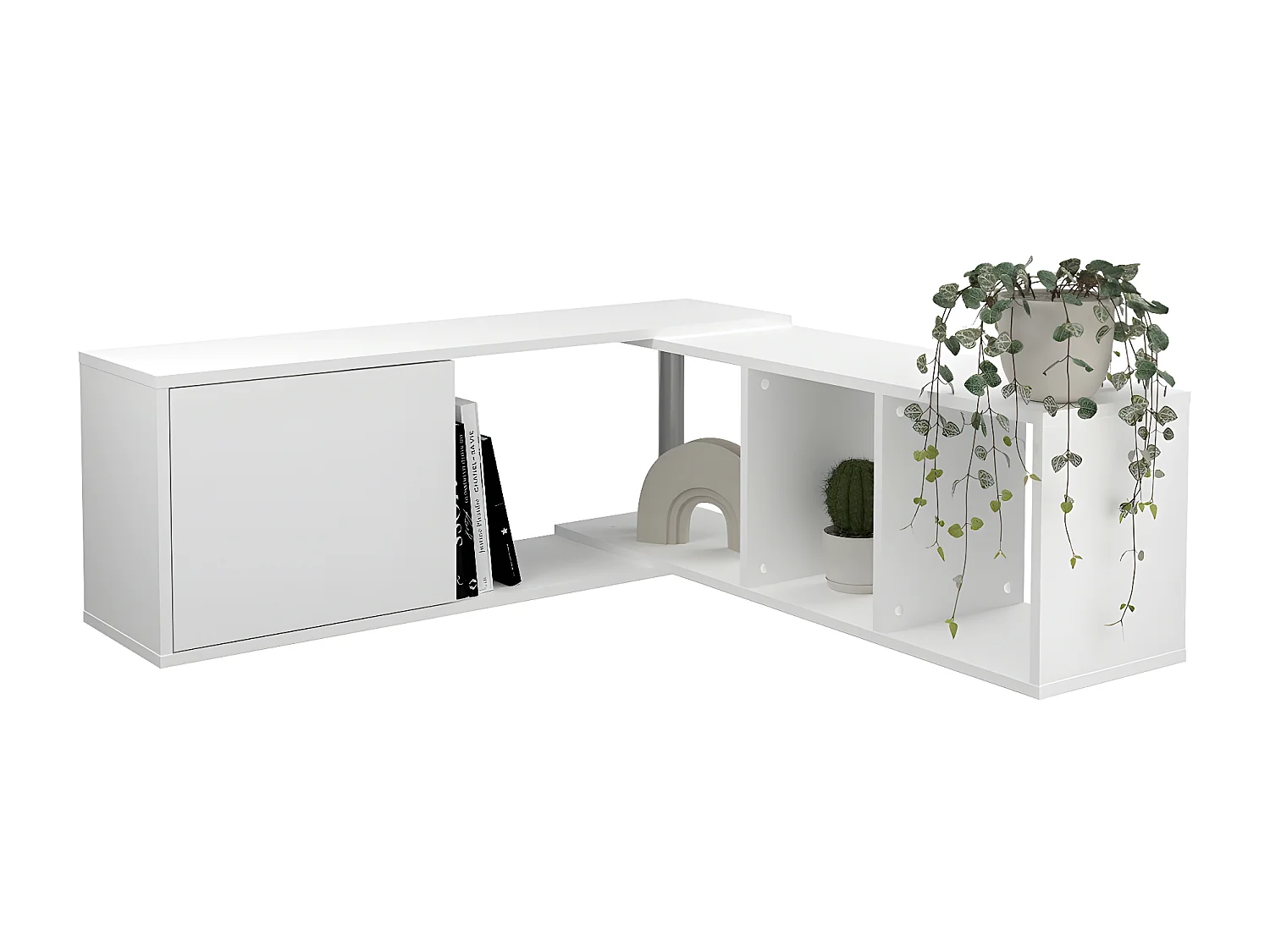Étagère Murale 1 Porte 4 Niches avec Angle Modulable - Flex