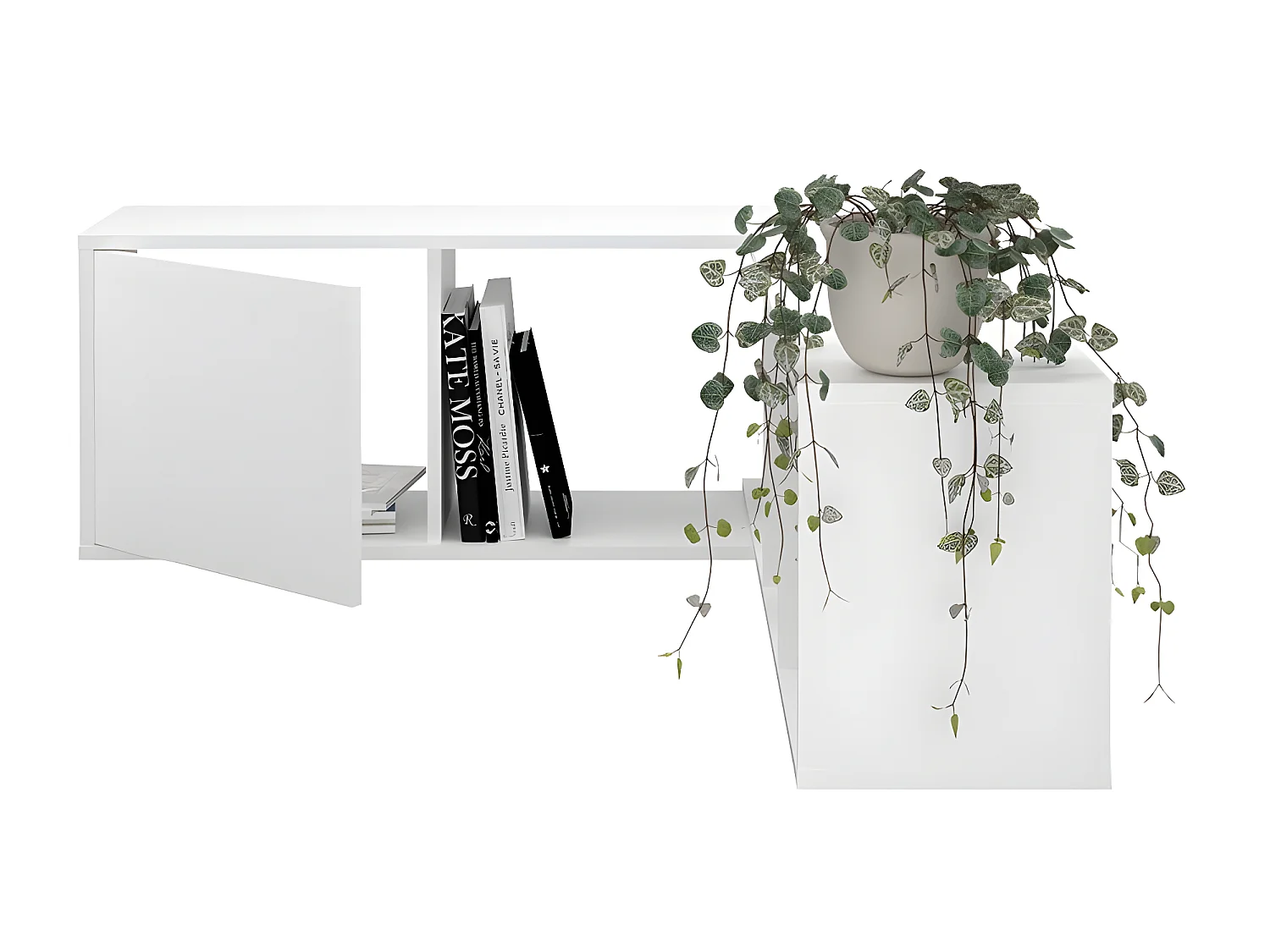 Étagère Murale 1 Porte 4 Niches avec Angle Modulable - Flex