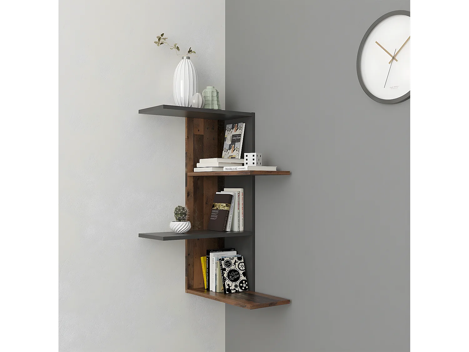 Etagère Murale d'Angle 4 Plateaux - Haarlem