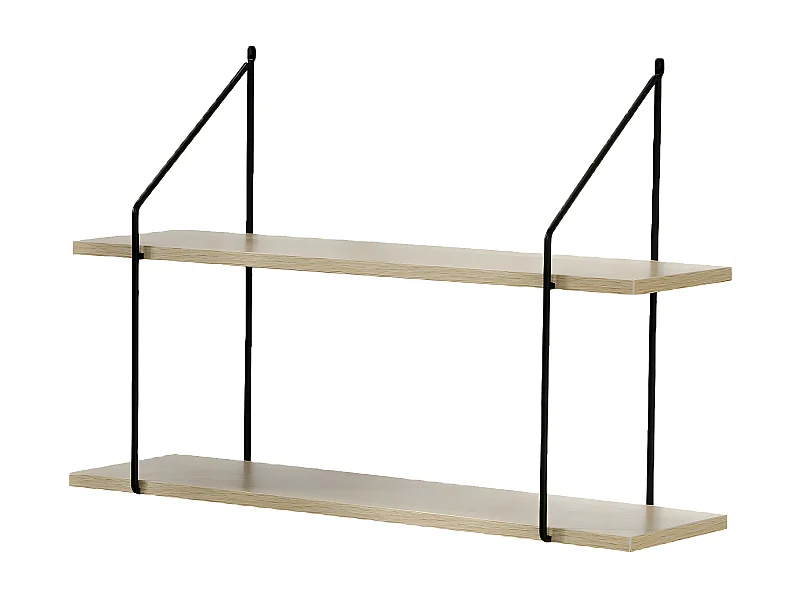 Étagère Murale 2 Niveaux décor Bois L60 cm