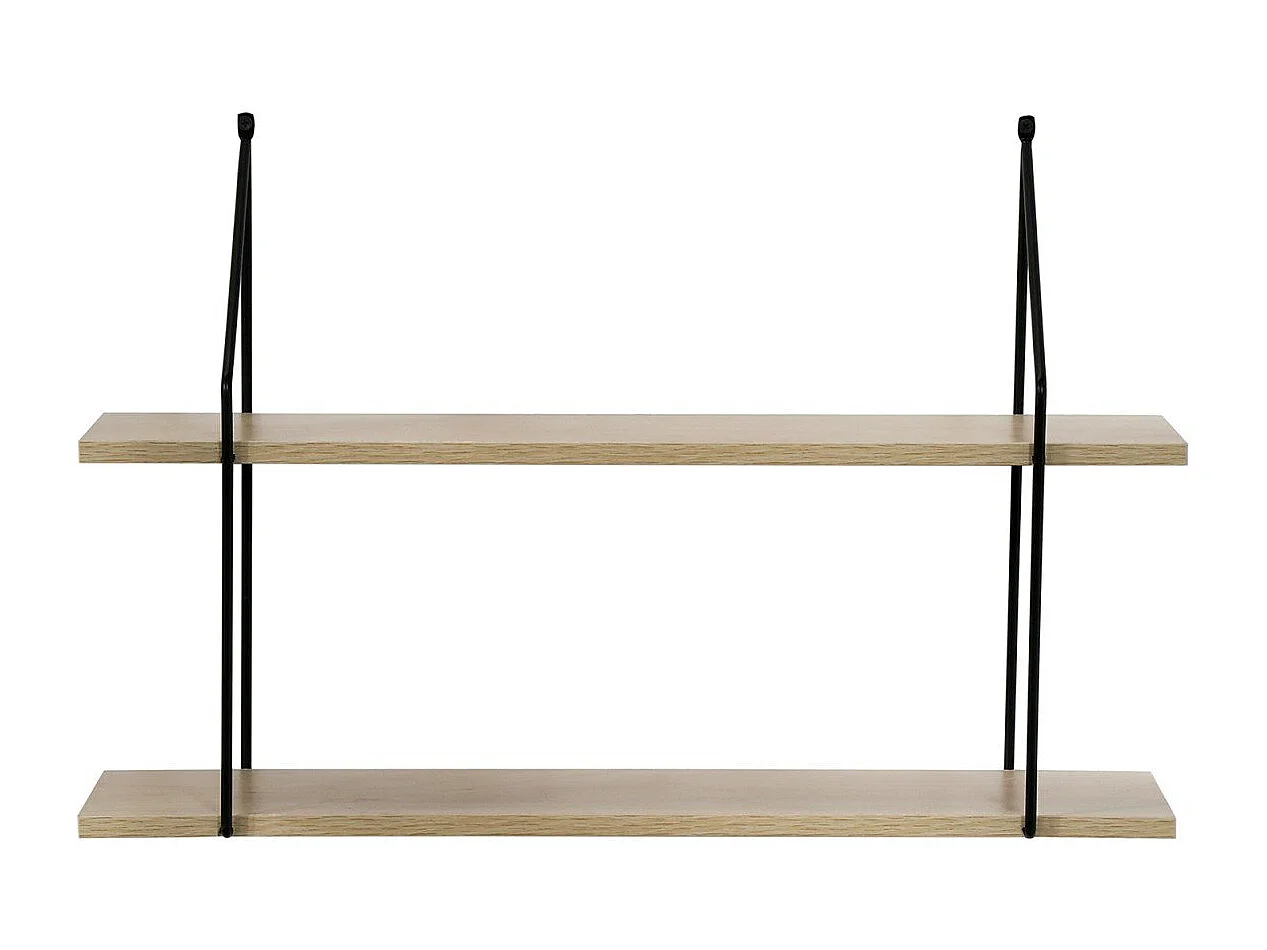 Balda de pared 2 niveles acabado madera 60 cm de largo