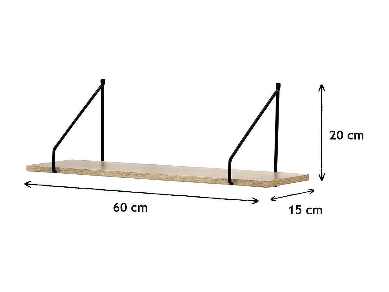 Półka ścienna 60 cm w stylu industrialnym
