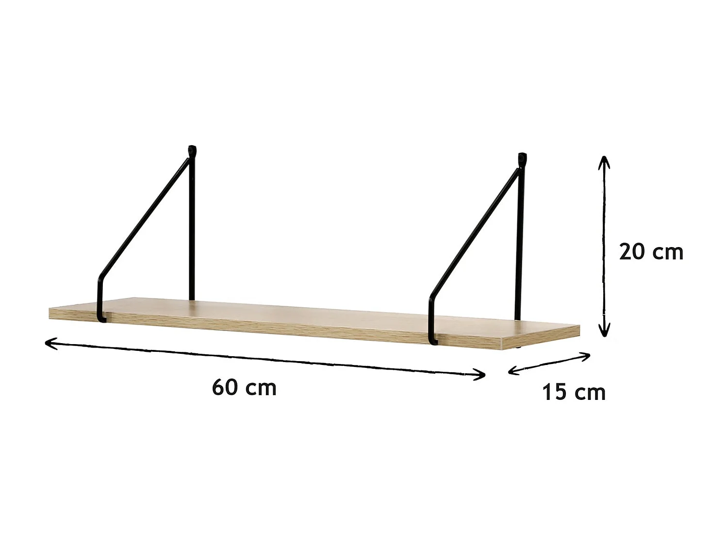 Półka ścienna 60 cm w stylu industrialnym