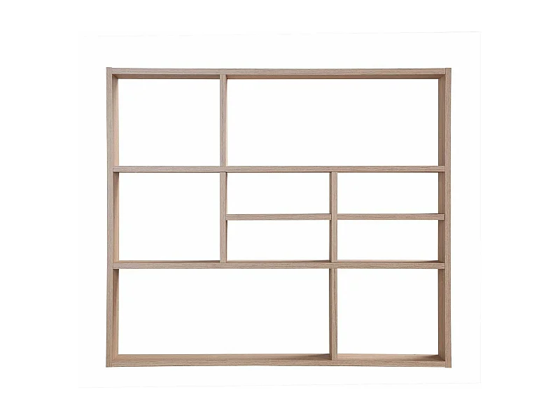 Wandschap met 9 vakken eikenkleurig