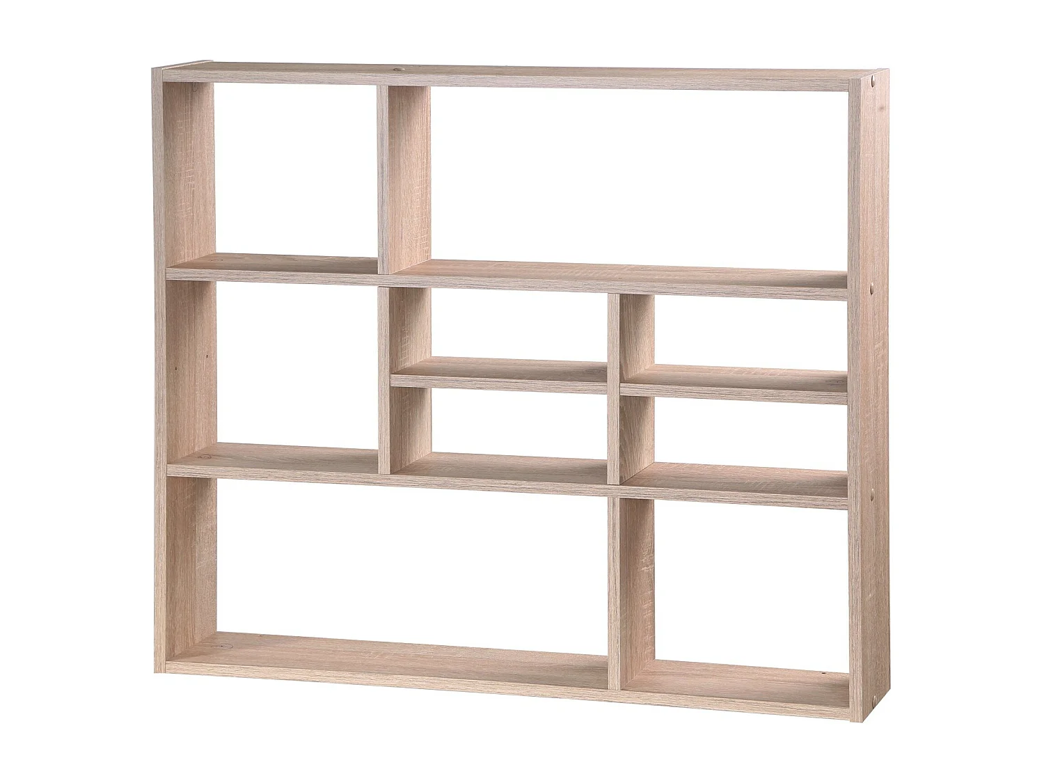 Wandschap met 9 vakken eikenkleurig