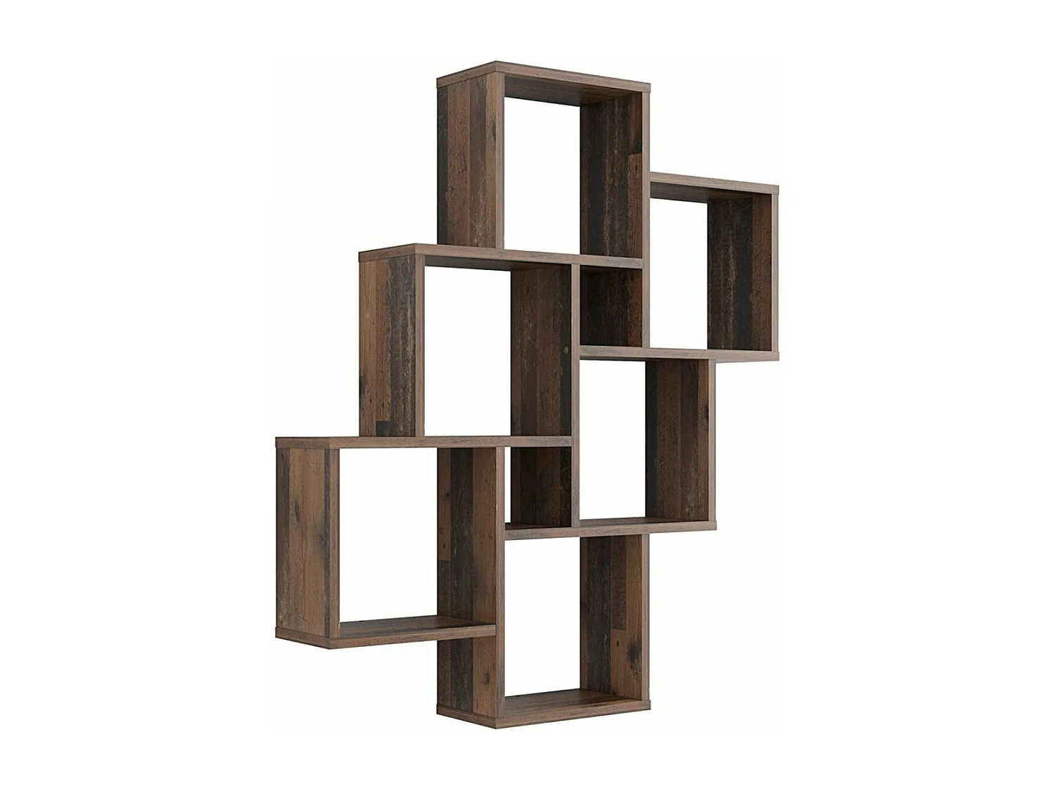 Mensola a Parete con 8 Scomparti Stile Anticato Scuro