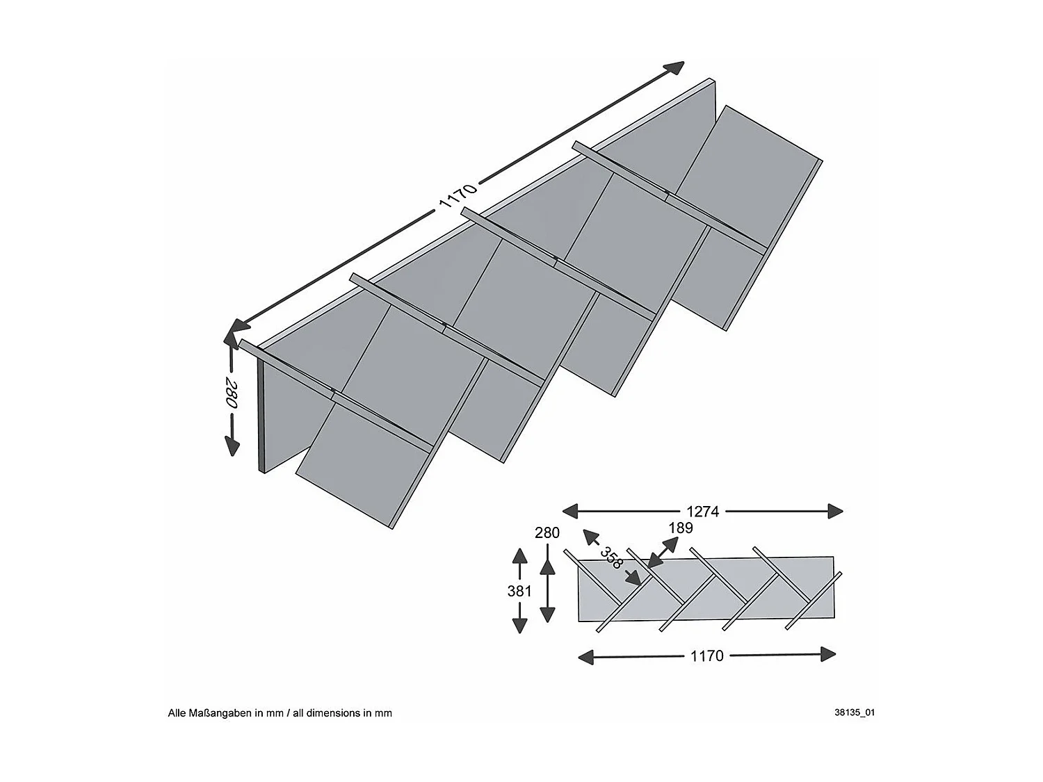 Etagère Murale à Livres L127.5 cm - Büchen