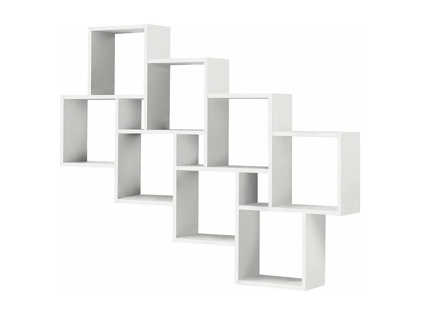 Estantería de pared con 11 compartimentos blanca