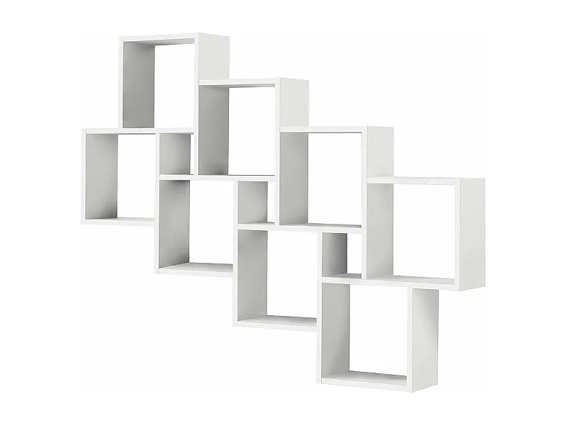Mensola a Parete con 11 Scomparti Bianco
