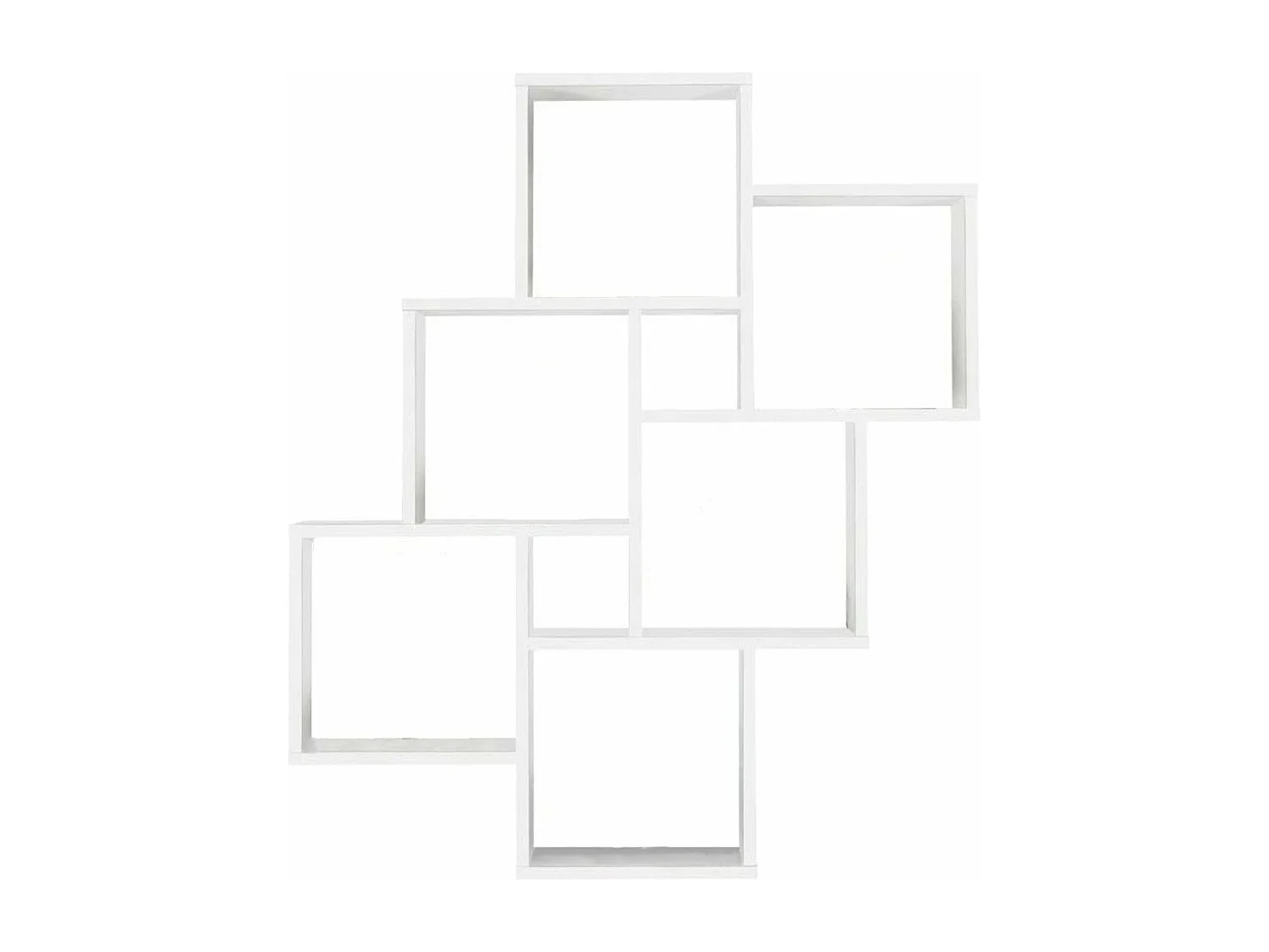 Wandschap met 8 vakken wit