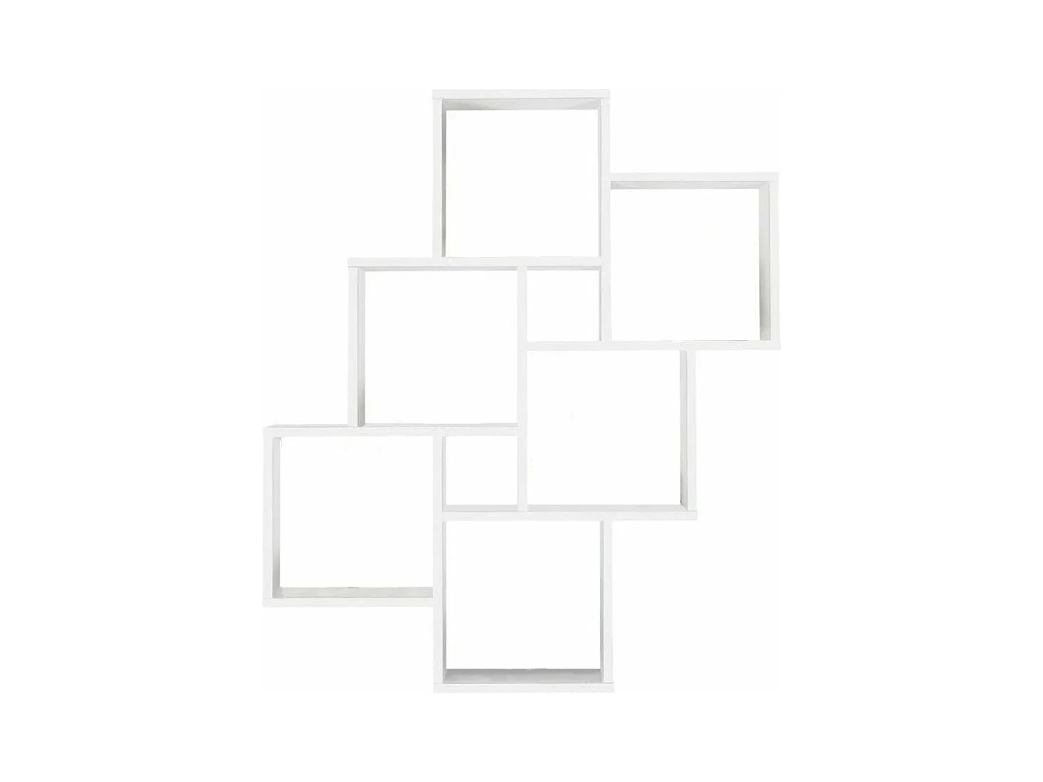 Wandschap met 8 vakken wit