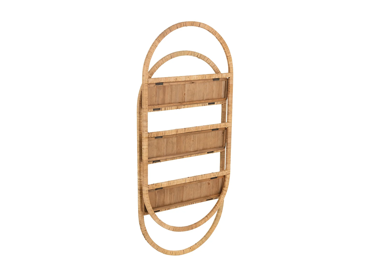 Etagere Murale Ovale 3 Planches pliable Rotin Naturel