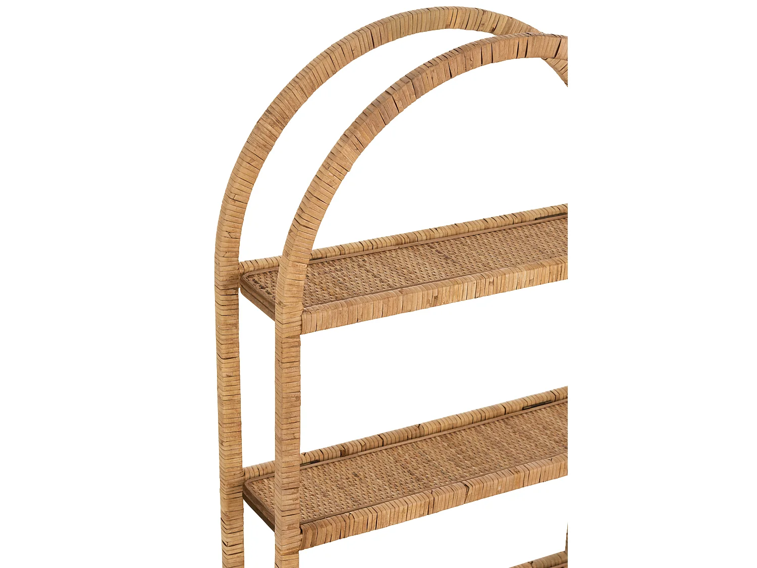Etagere Murale Ovale 3 Planches pliable Rotin Naturel