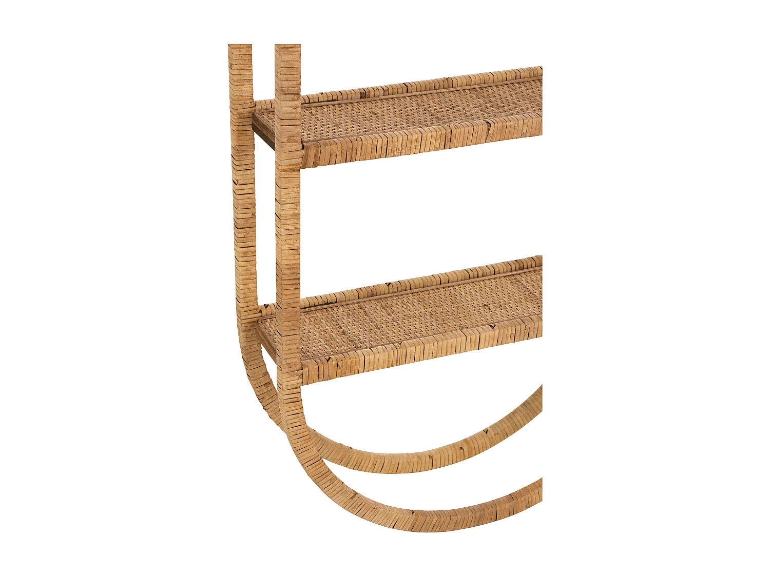 Etagere Murale Ovale 3 Planches pliable Rotin Naturel