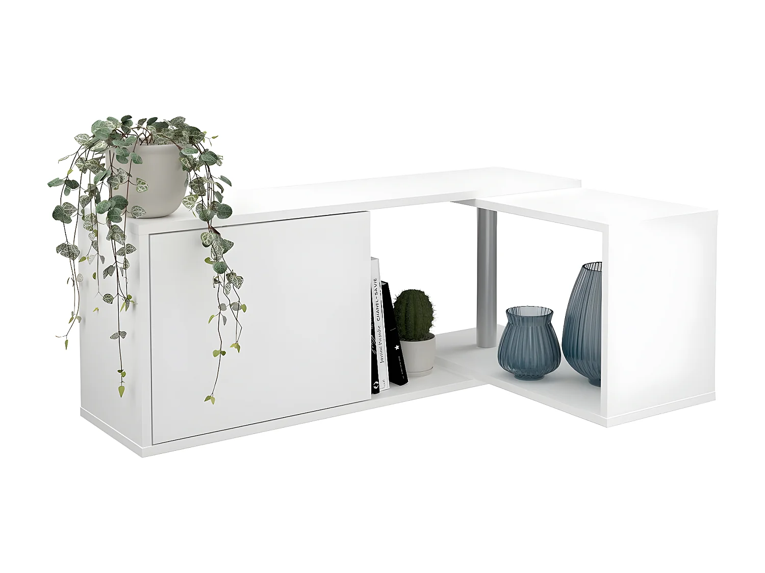 Étagère Murale 1 Porte 2 Niches Angle Modulable - Flex