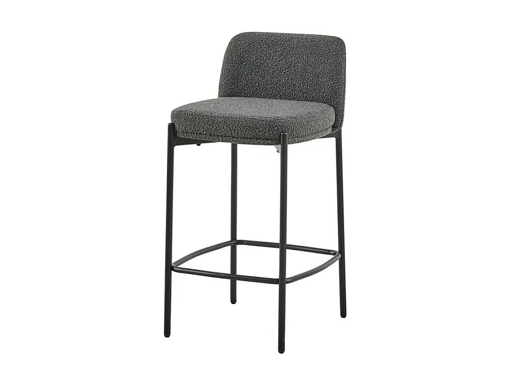 Cadeira de balcão ELISE cor cinza, dimensões A91 x L44 x P42, ideal para um balcão moderno.