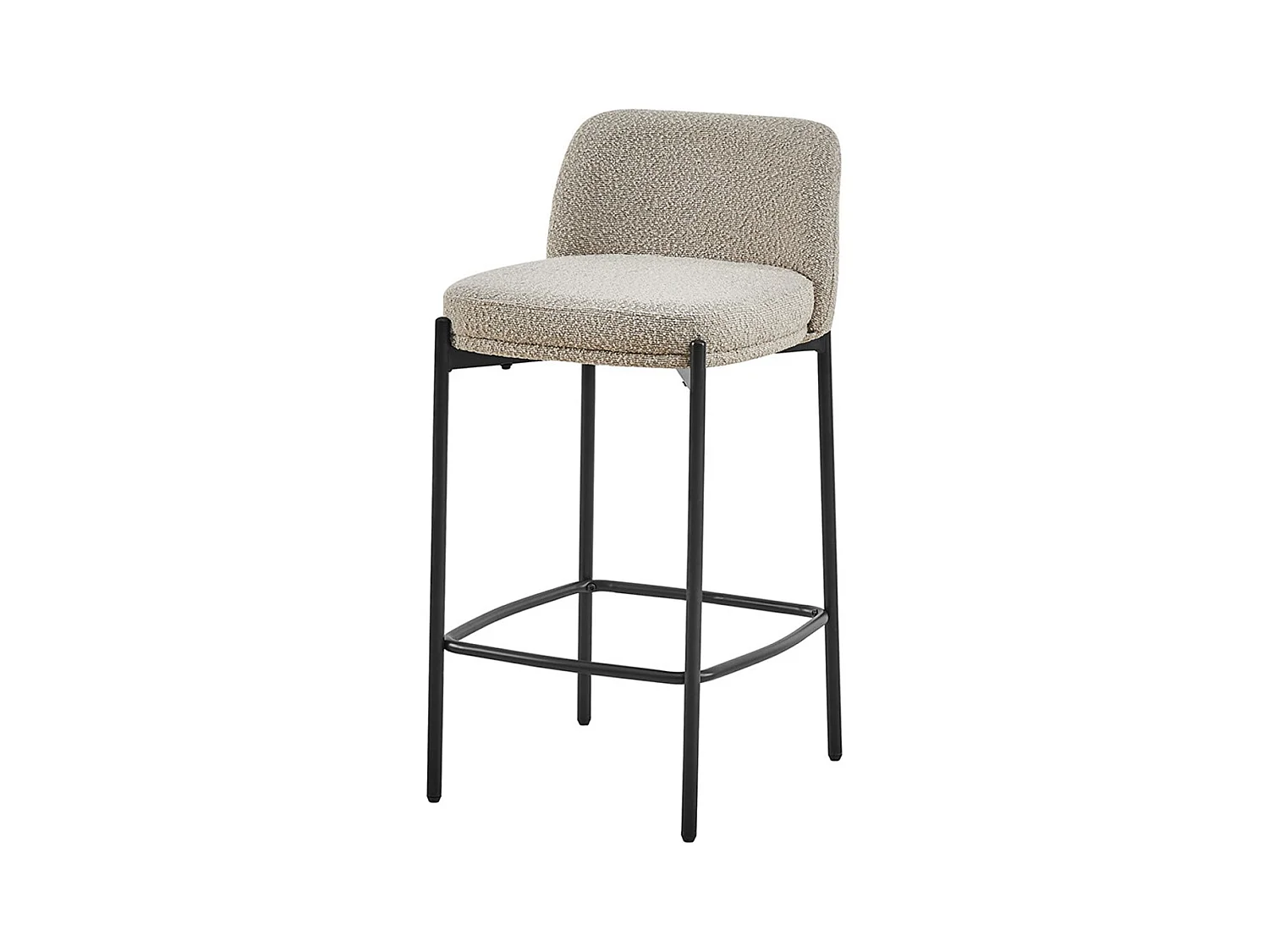 Chaise de comptoir ELISE – Couleur sable – Pieds en métal – Hauteur 85 cm – Style moderne