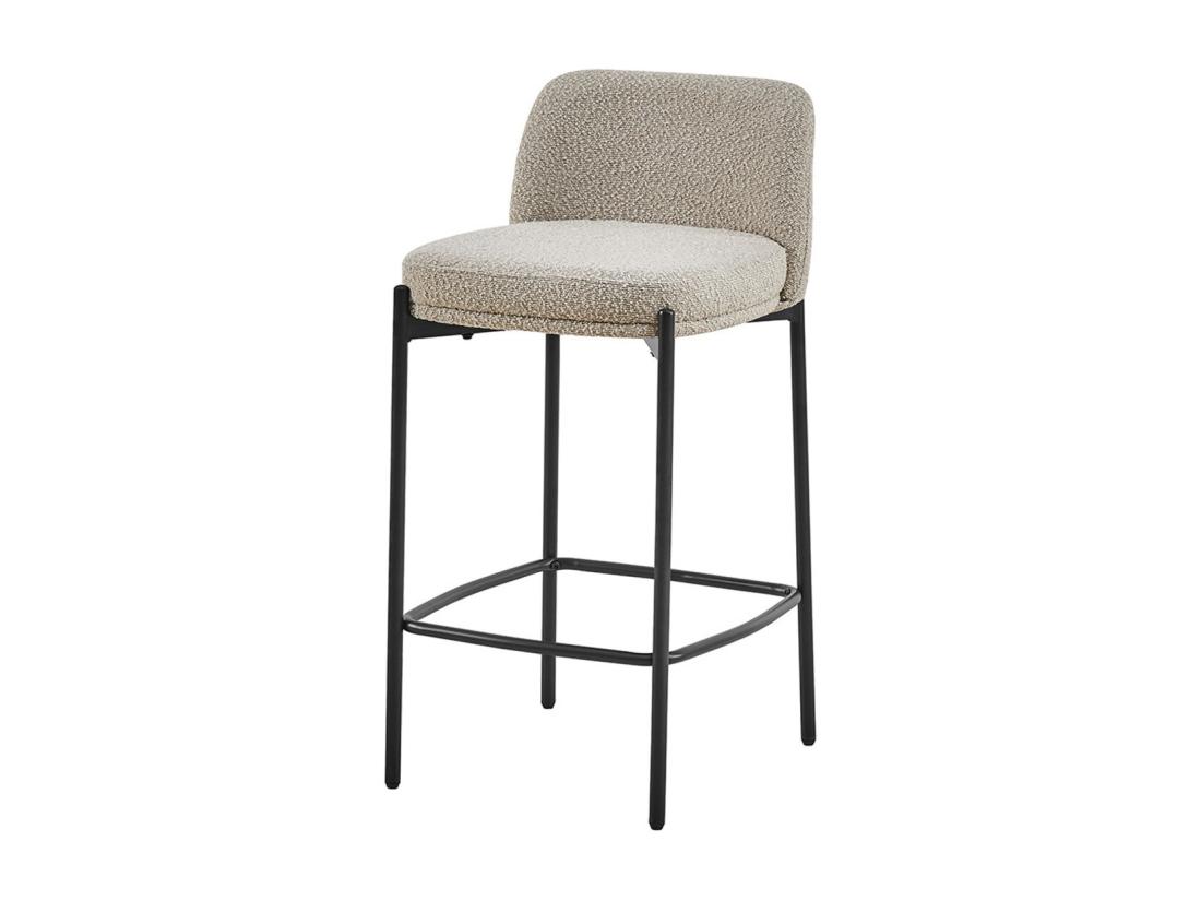 vente unique Chaise de comptoir ELISE – Couleur sable – Pieds en métal – Hauteur 85 cm – Style moderne