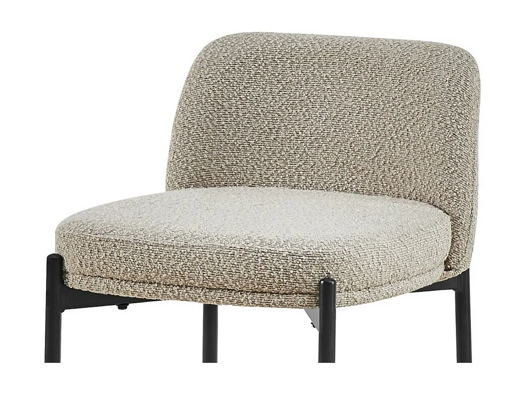 Silla de mostrador ELISE - Color arena - Patas de metal - Altura 85 cm - Estilo moderno