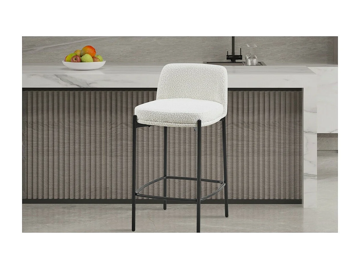 Barkruk ELISE wit, afmetingen H91 x B44 x D42 cm