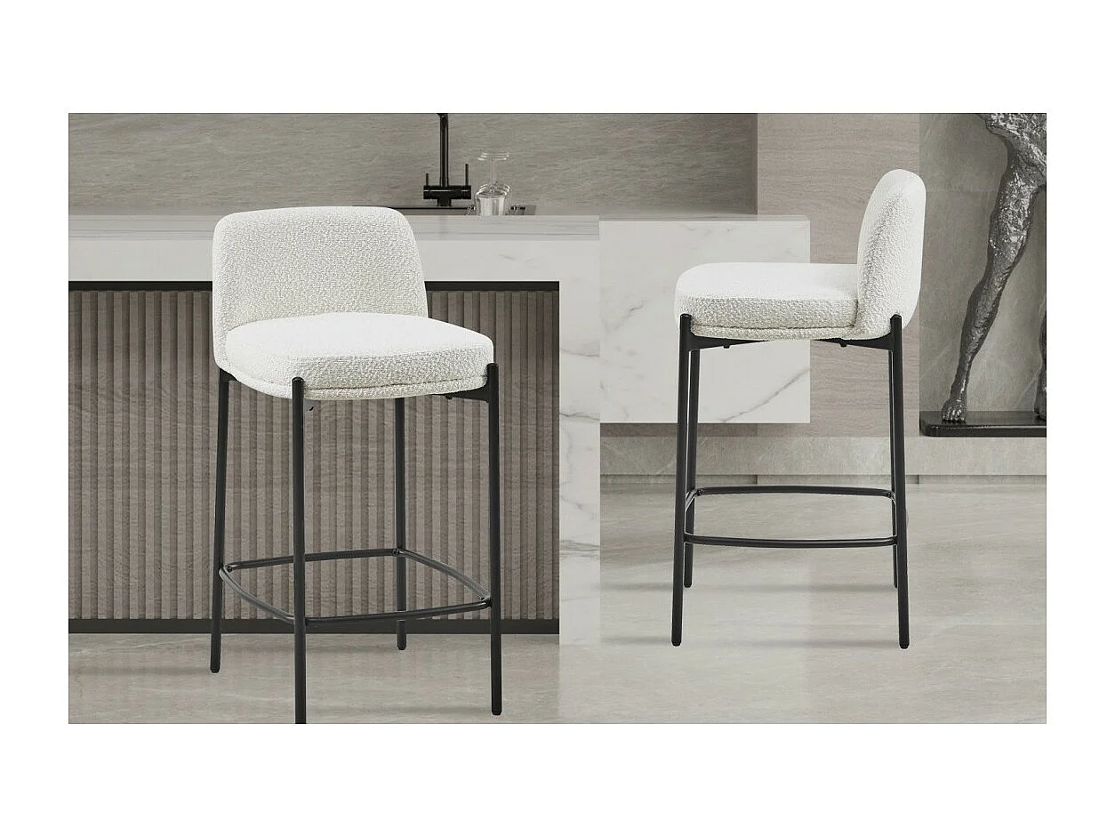 Barkruk ELISE wit, afmetingen H91 x B44 x D42 cm