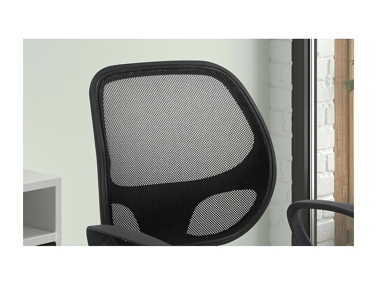 Bürostuhl IPOLIST – Schwarzer Netzstoff – Höhenverstellbar 86-98 cm – Moderner und ergonomischer Stil