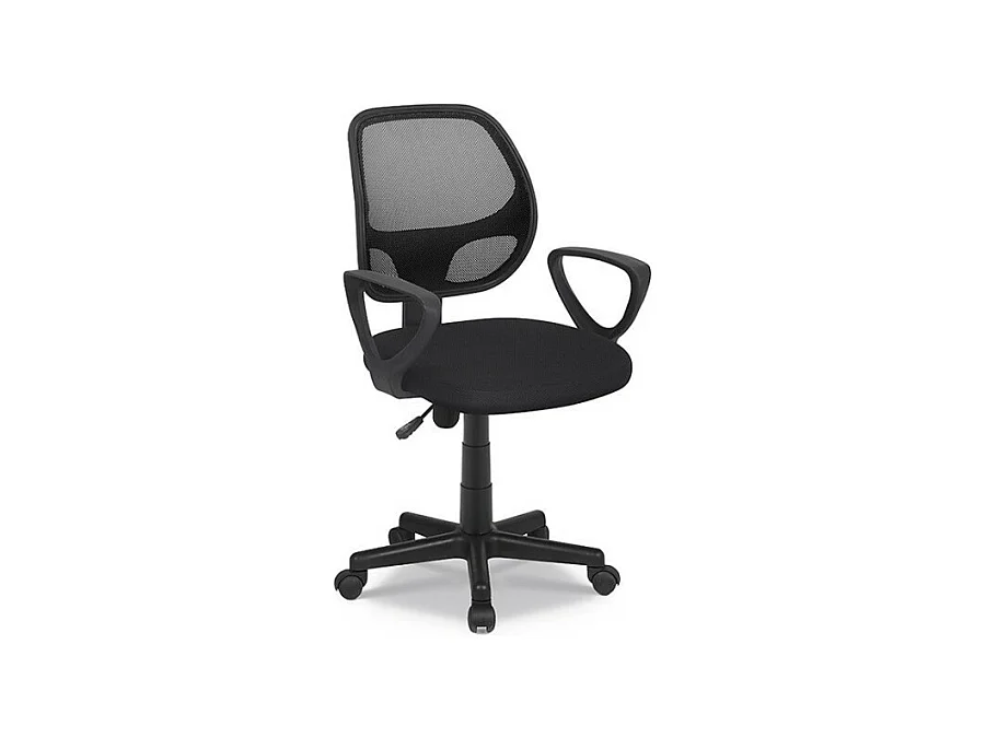Chaise de bureau IPOLIST – Tissu filet noir – Hauteur réglable 86-98 cm – Style moderne et ergonomique