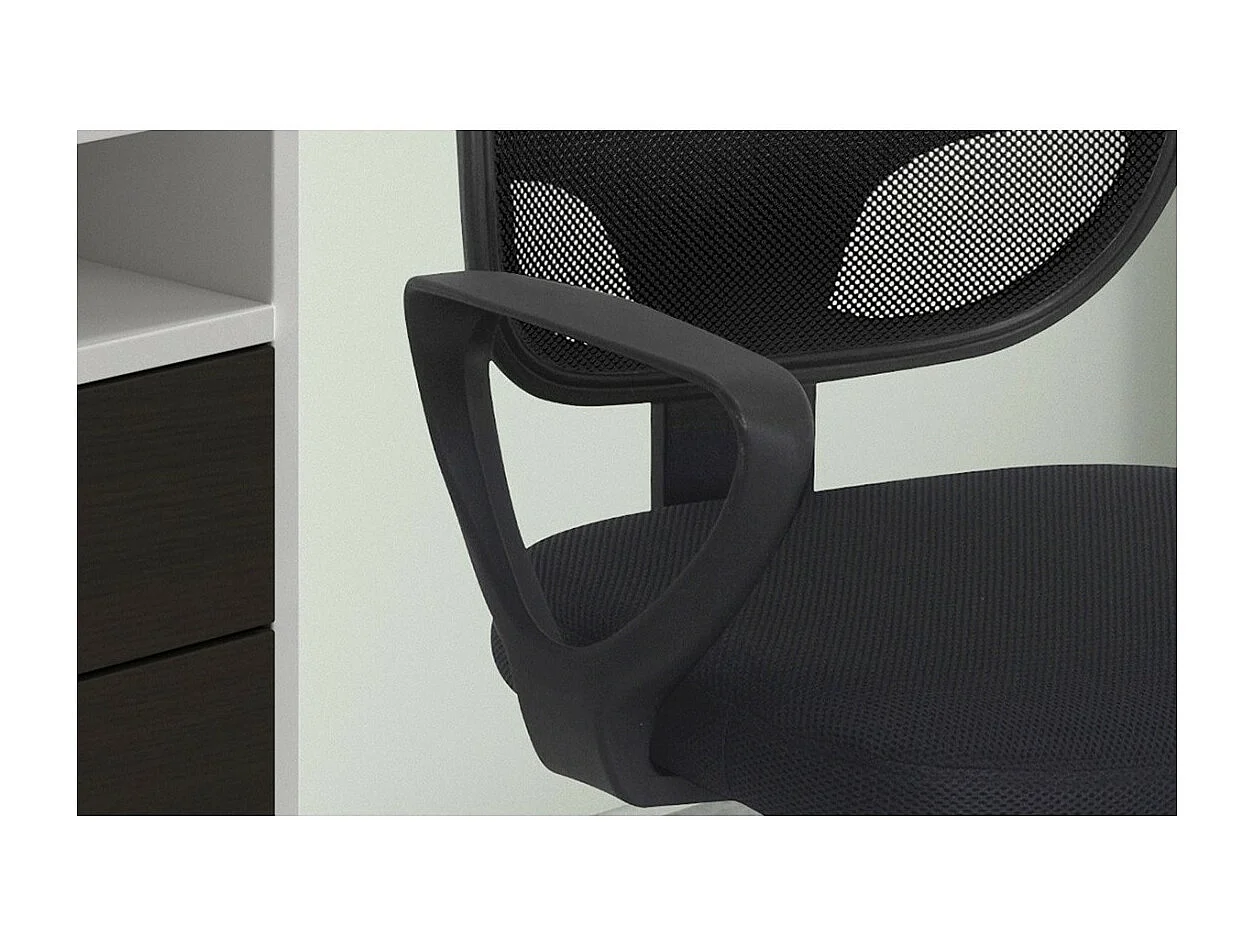 Chaise de bureau IPOLIST – Tissu filet noir – Hauteur réglable 86-98 cm – Style moderne et ergonomique