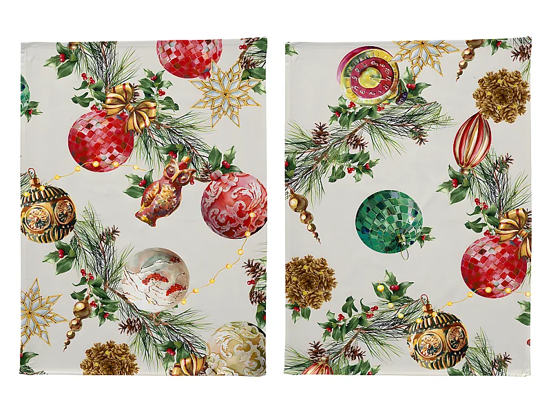 Lot de 2 torchons de NOËL DECORATION XMAS 50x70  cm