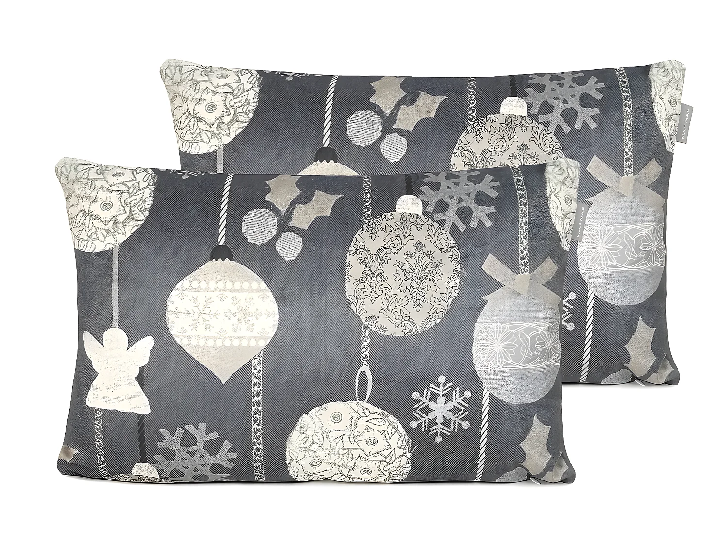 Lot de 2 housses de coussin en velour de NOËL RUSTIC XMAS 30x50 cm