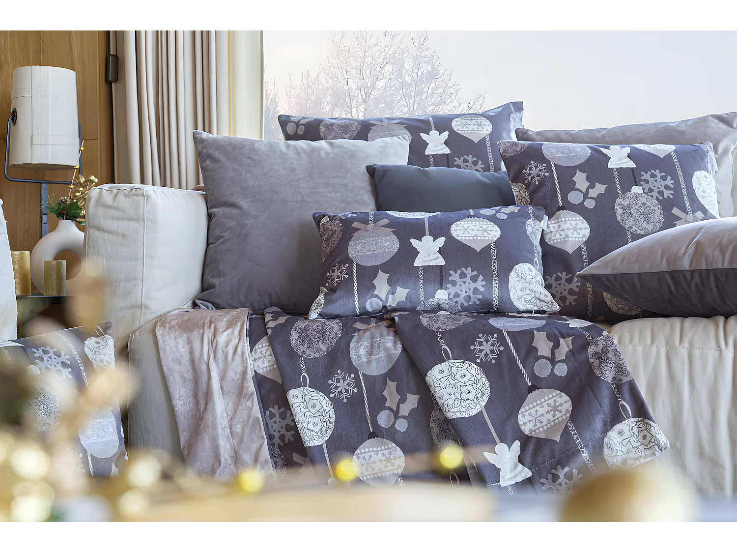 Lot de 2 housses de coussin en velour de NOËL RUSTIC XMAS 30x50 cm