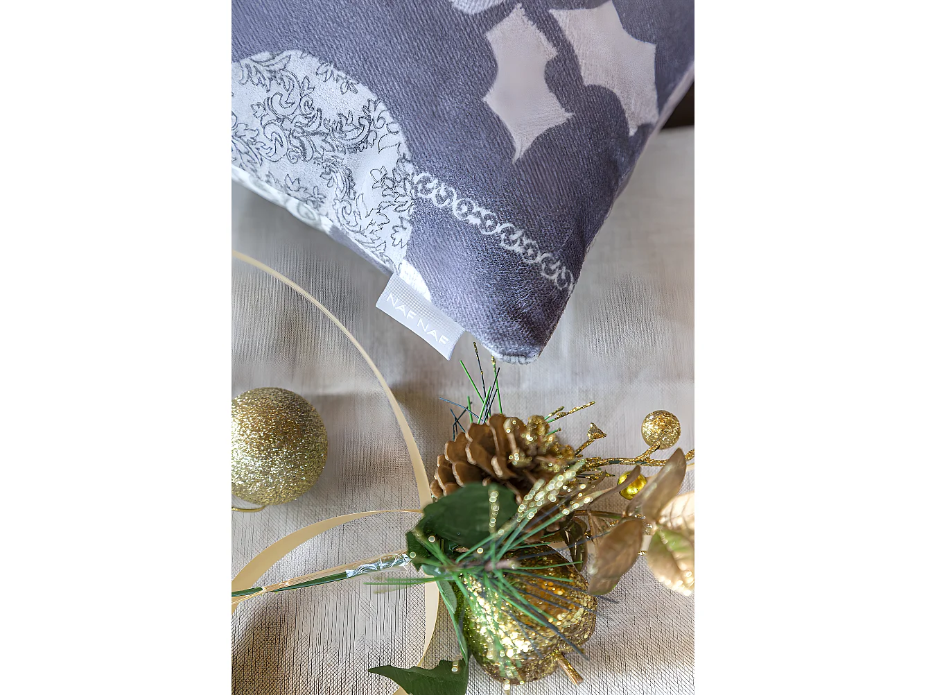 Lot de 2 housses de coussin en velour de NOËL RUSTIC XMAS 30x50 cm