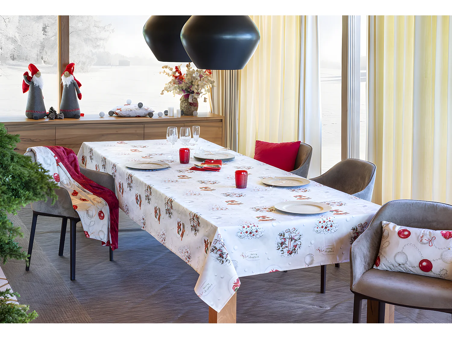 Nappe de NOËL XMAS DAYS 150x150 cm