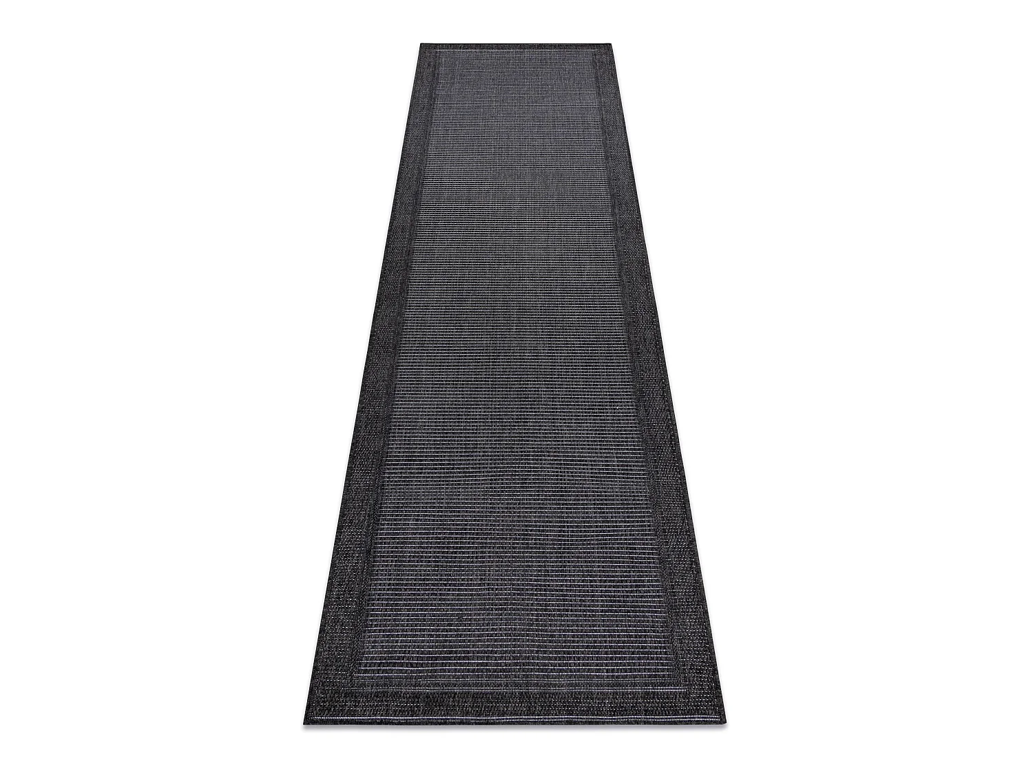 Sisal tapijt, loper TIMO 5979 buitenshuis kader zwart 70x200 cm
