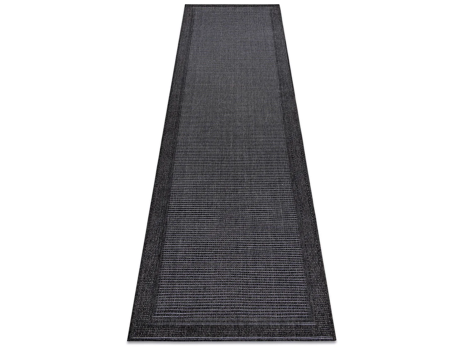 Sisal tapijt, loper TIMO 5979 buitenshuis kader zwart 60x200 cm