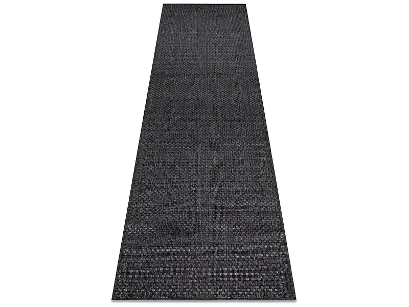 Sisal tapijt, loper TIMO 6272 buitenshuis zwart 80x300 cm
