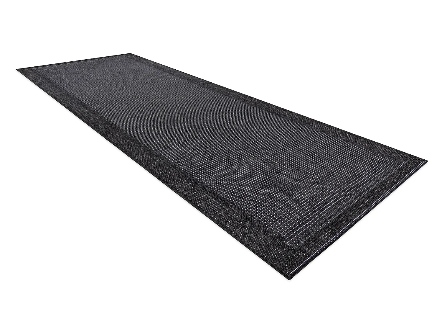 Tapete, passadeira TIMO 5979 SIZAL ar livre quadro preto 80x250 cm