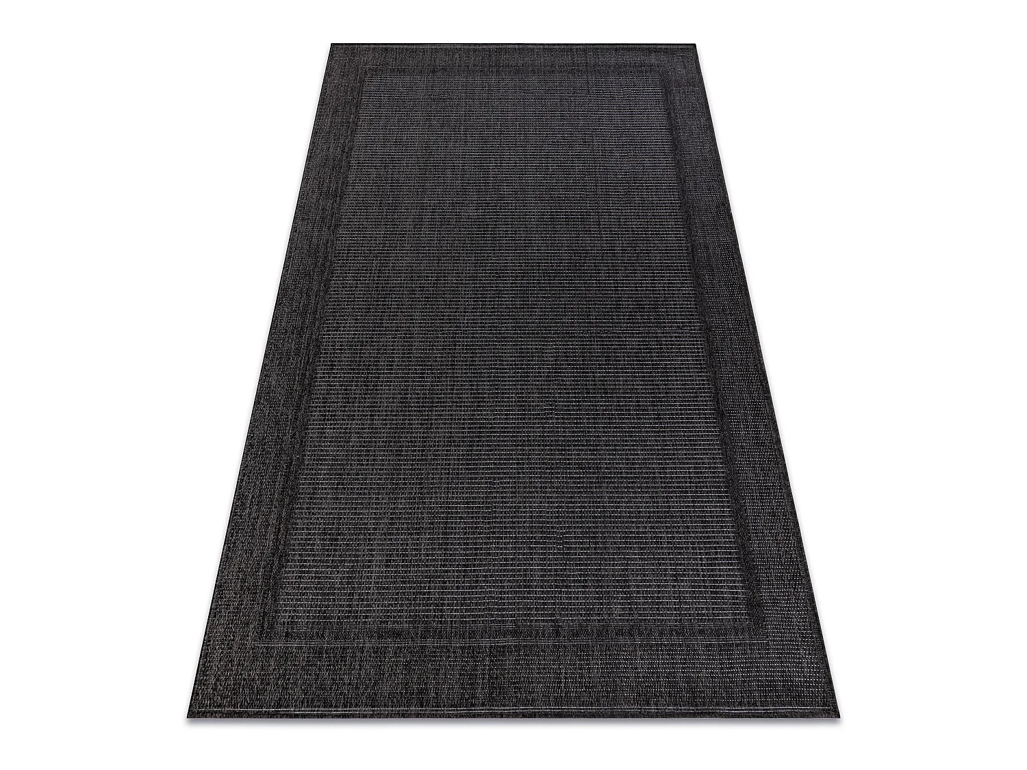 Sisal tapijt TIMO 5979 buitenshuis kader zwart 80x150 cm