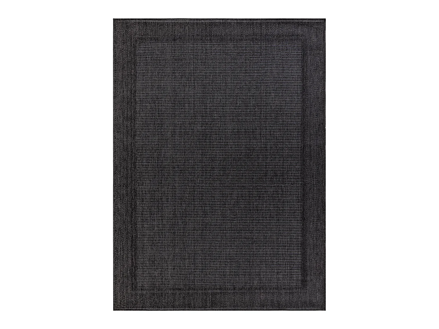 Sisal tapijt TIMO 5979 buitenshuis kader zwart 80x150 cm