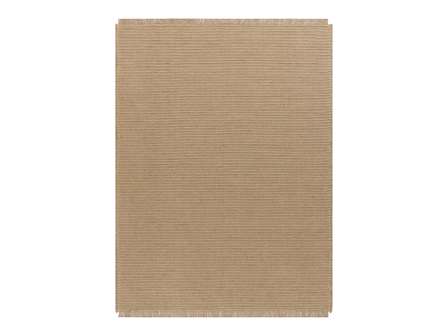 Tapijt JUTE 3651 donker beige één kleur - jute, platgeweven, franjes 60x100 cm