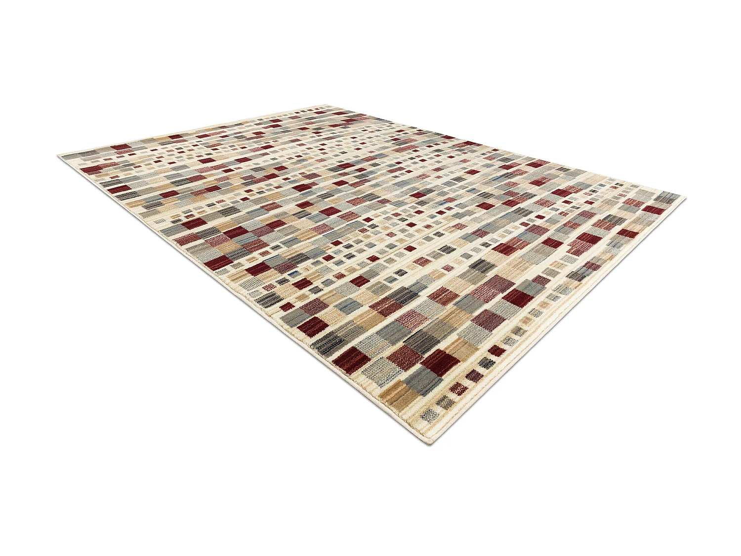 Tapis en laine KILIM 7950/52933 Géométrique beige / gris / bordeaux 80x140 cm