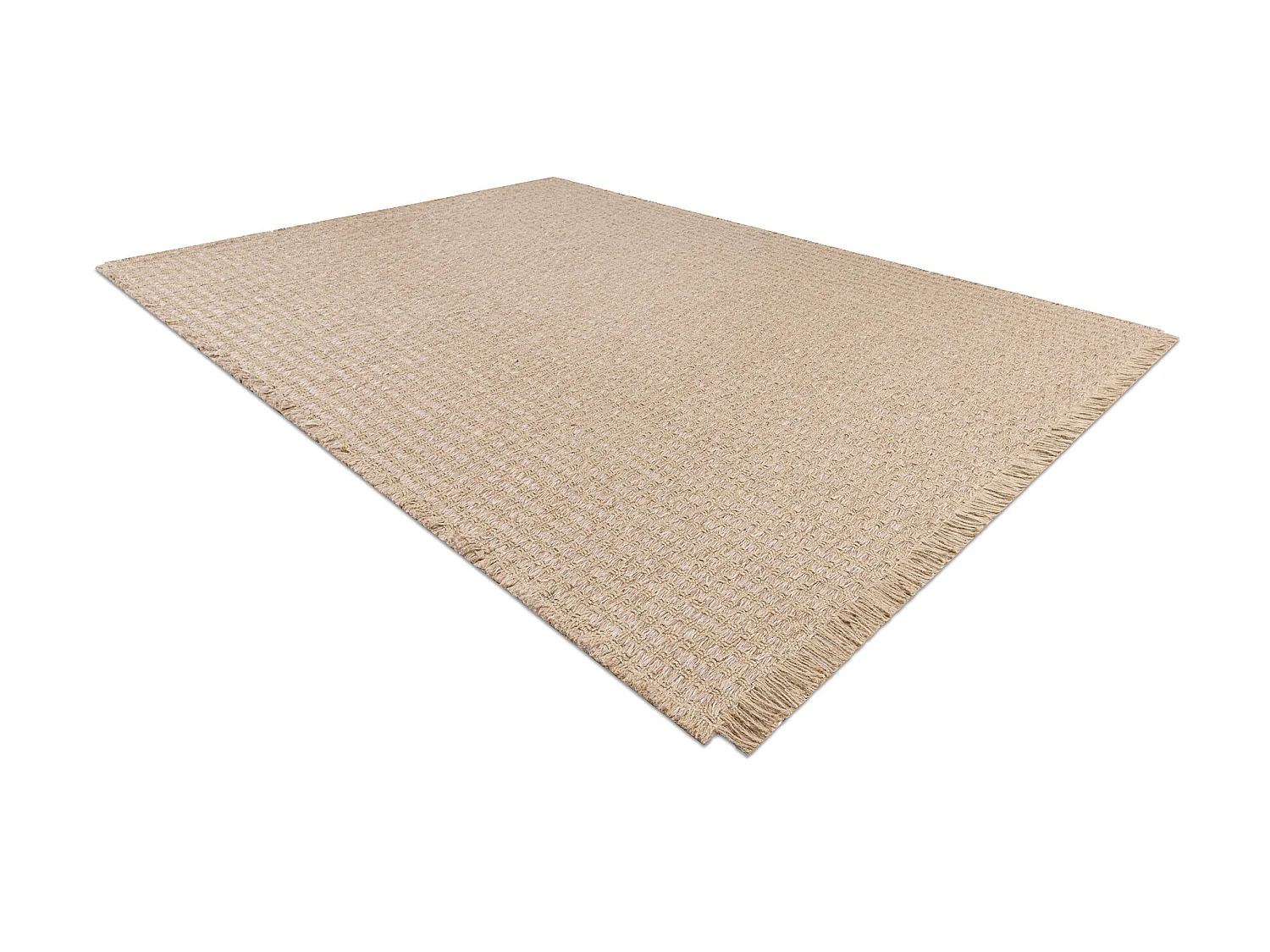 Teppich JUTE 3650 beige Linien - Jute, flachgewebt, Fransen 200x290 cm