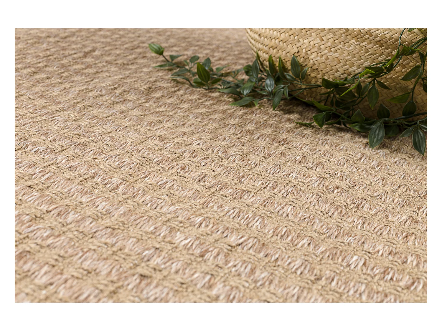 Teppich JUTE 3650 beige Linien - Jute, flachgewebt, Fransen 200x290 cm