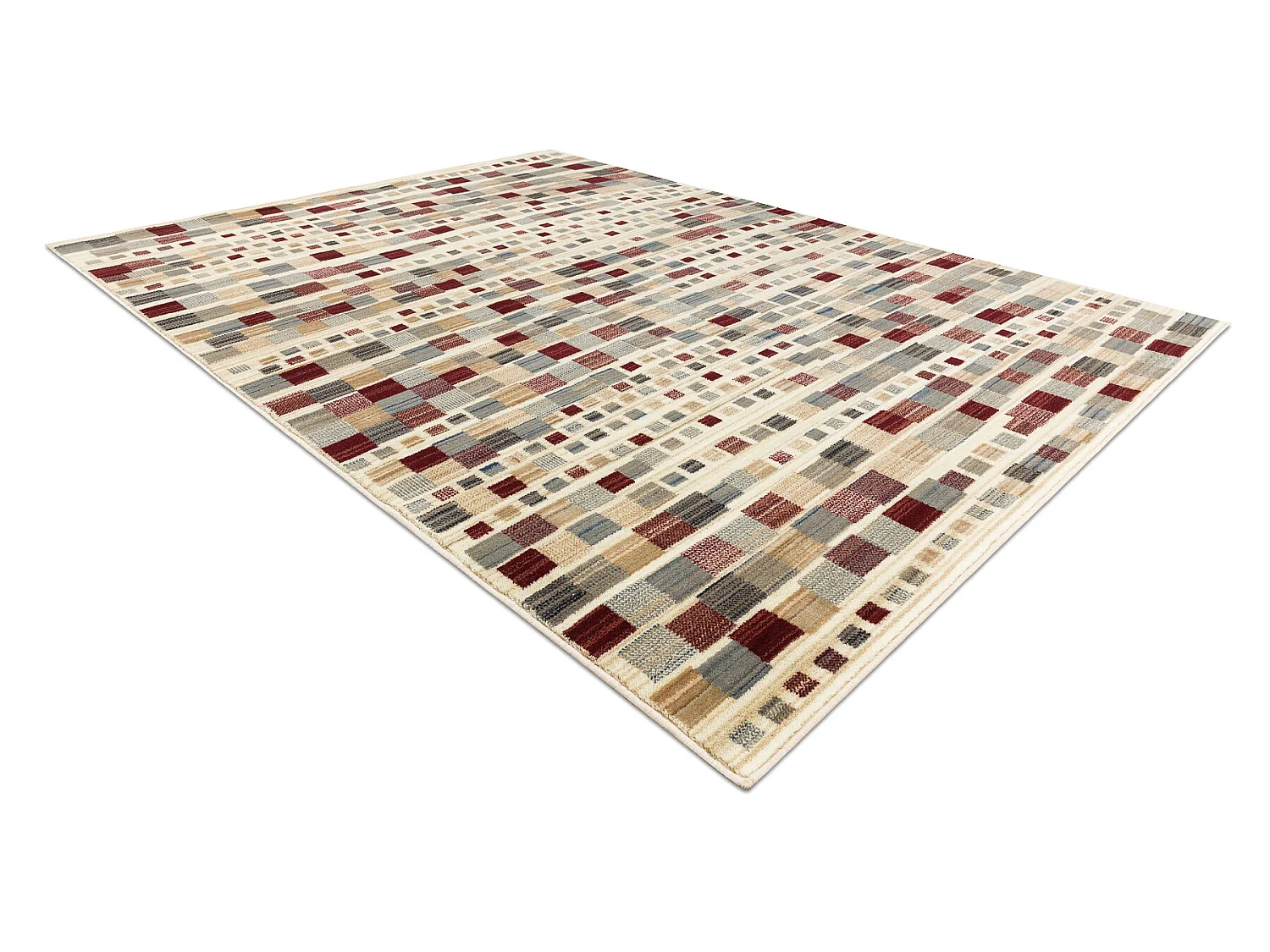 Wollen tapijt KILIM 7950/52933 Geometrisch beige / grijs / bordeauxroo 120x160 cm